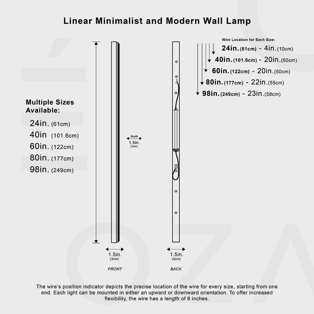 Minimalistische lineaire wandlamp met LED-sfeerverlichting