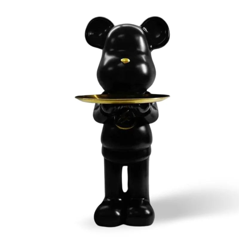 Minimalistic Large Bear Statue with Tray Table