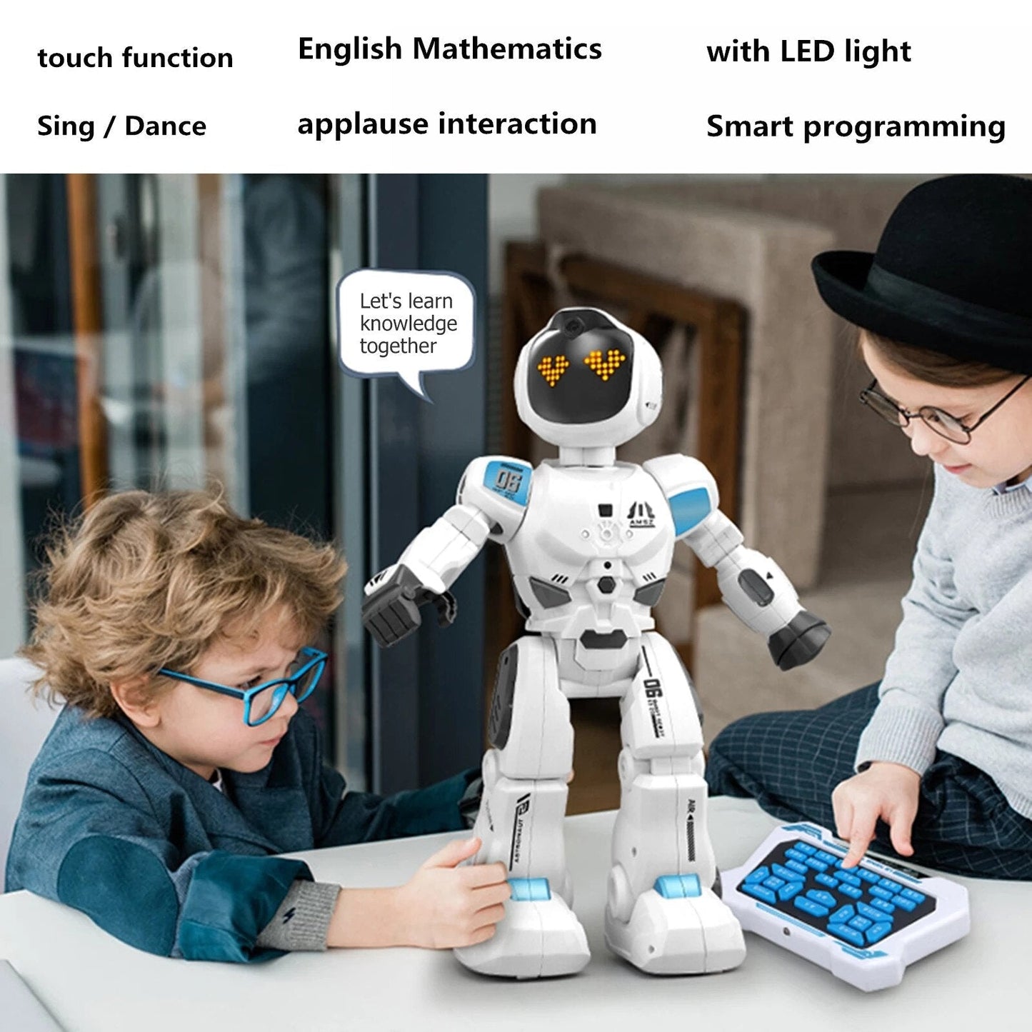 Nieuwe slimme robot speelgoed met LED-licht - programmeerbaar zingend en dansend speelgoed