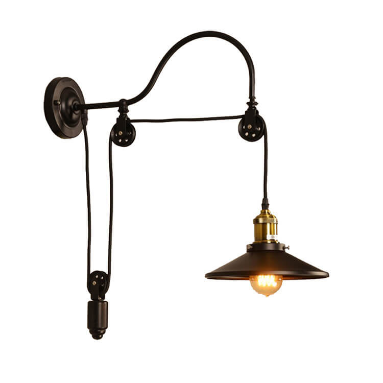 Retro industriële smeedijzeren licht katrol wandkandelaar lamp