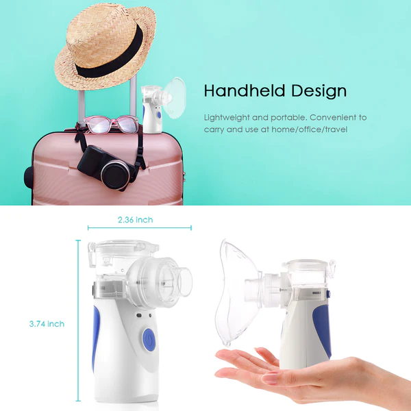 Mini Ultrasone Draagbare Handheld Vernevelaar Machine Mesh Stoom Inhalator voor Kinderen, Volwassenen