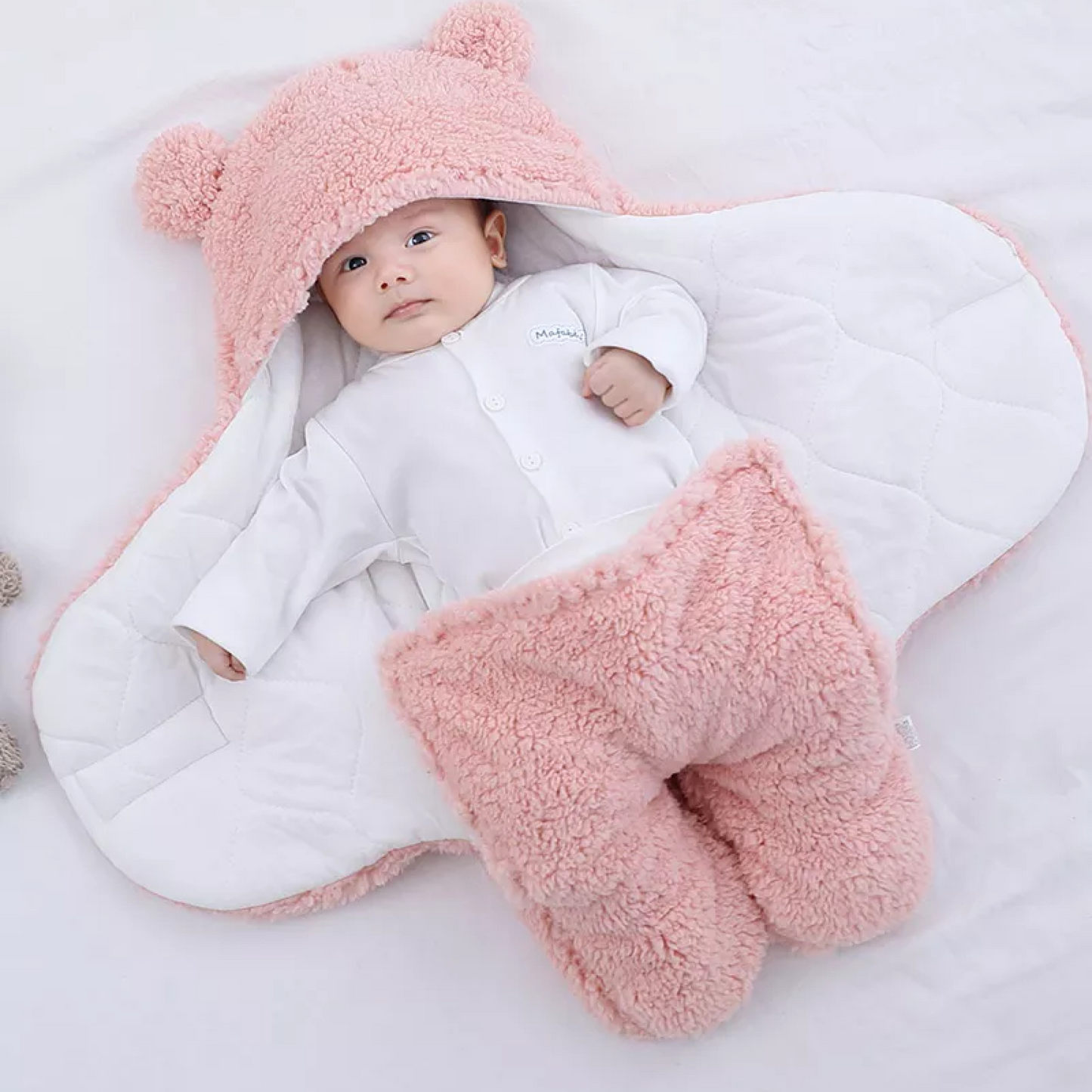 Baby Swaddle Wrap Bag Blanket for Infants and Newborn with thick Fleece for Winter