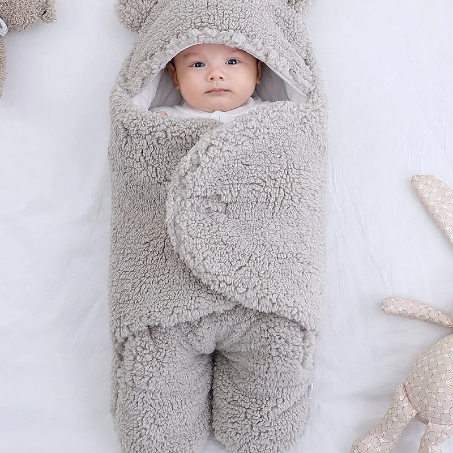 Baby Swaddle Wrap Bag Blanket for Infants and Newborn with thick Fleece for Winter