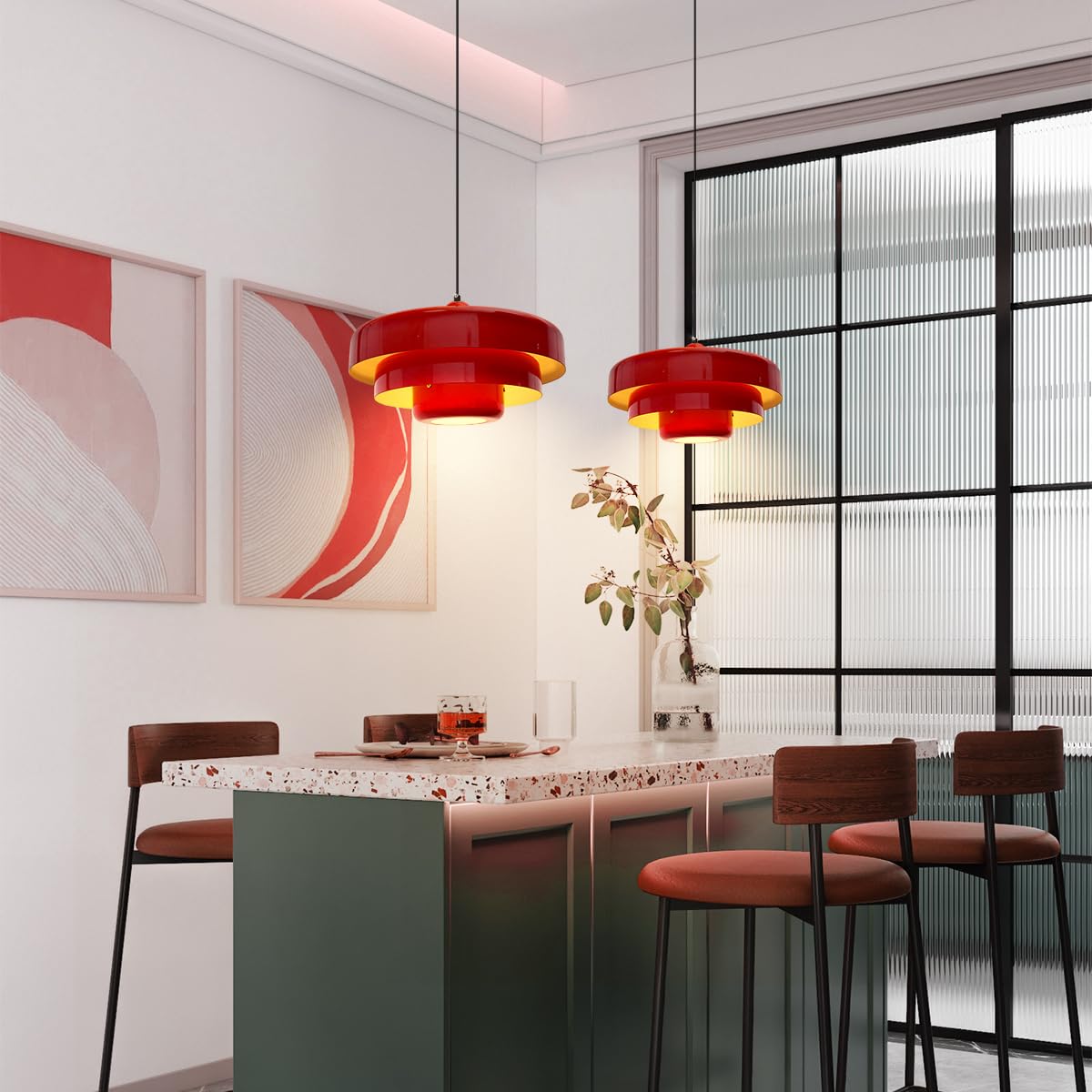 Middeleeuwse ijzeren retro enkele kop Bauhaus hanglamp