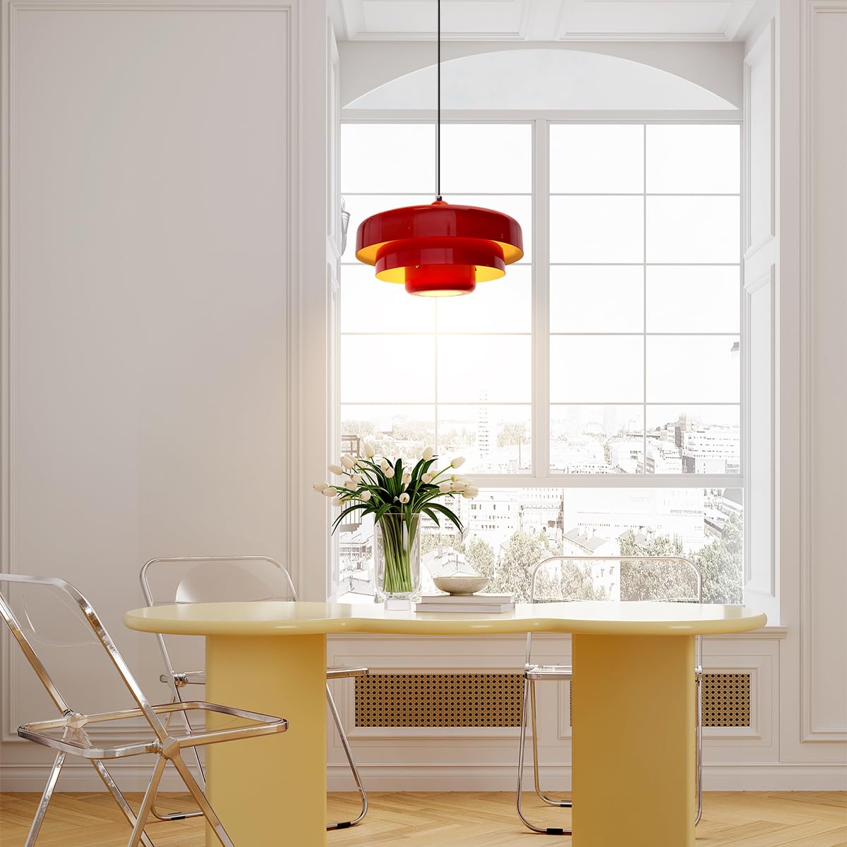 Middeleeuwse ijzeren retro enkele kop Bauhaus hanglamp
