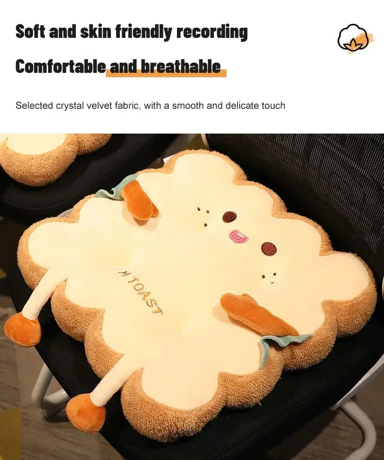 Simulation Bread Toast Cushion Stuffed Memory Foam Pillow Sofa Chair