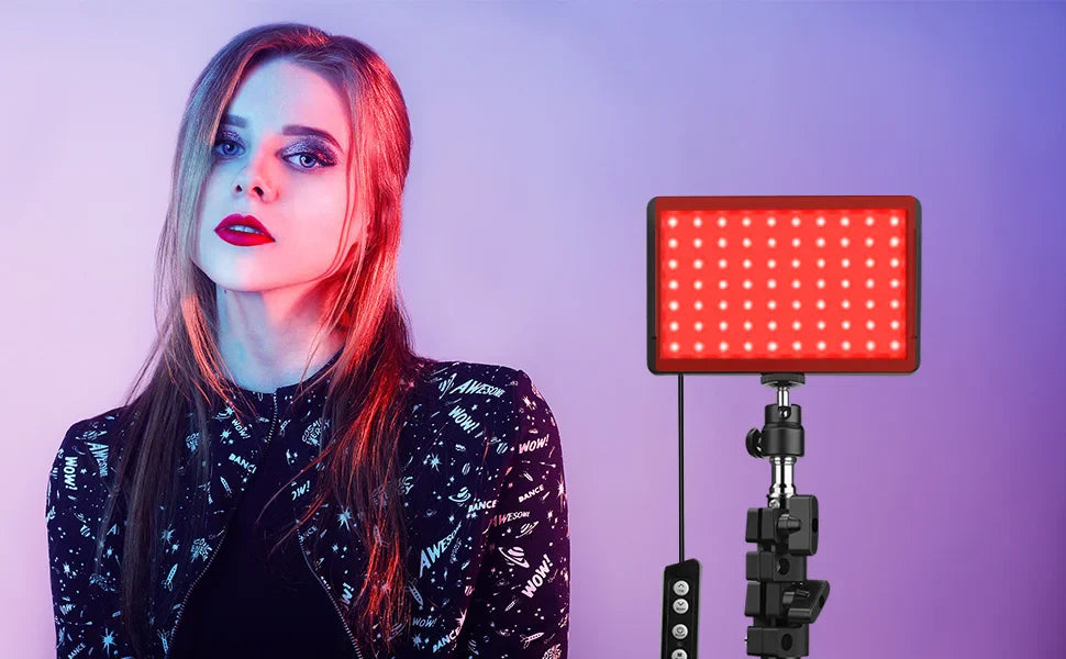 LED videolicht camera fotografie set – met statief & RGB-filters