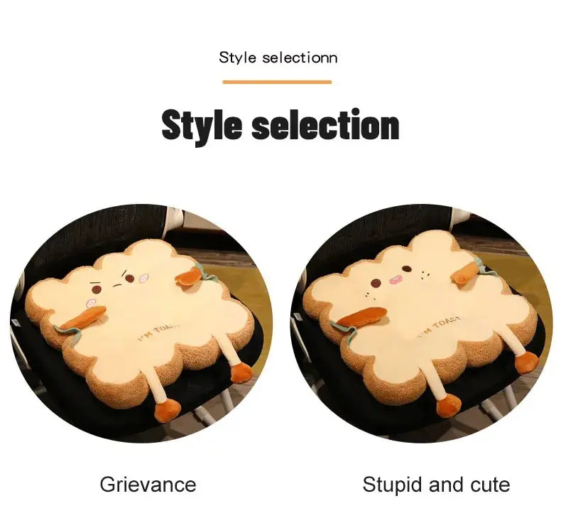 Simulation Bread Toast Cushion Stuffed Memory Foam Pillow Sofa Chair