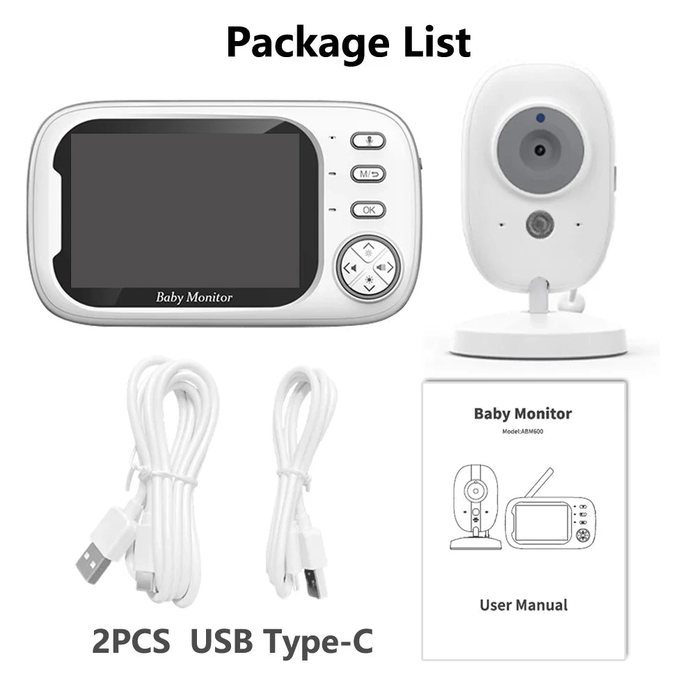 3.5-Inch Draadloze Video Baby Monitor – Nachtzicht & Tweeweg Audio