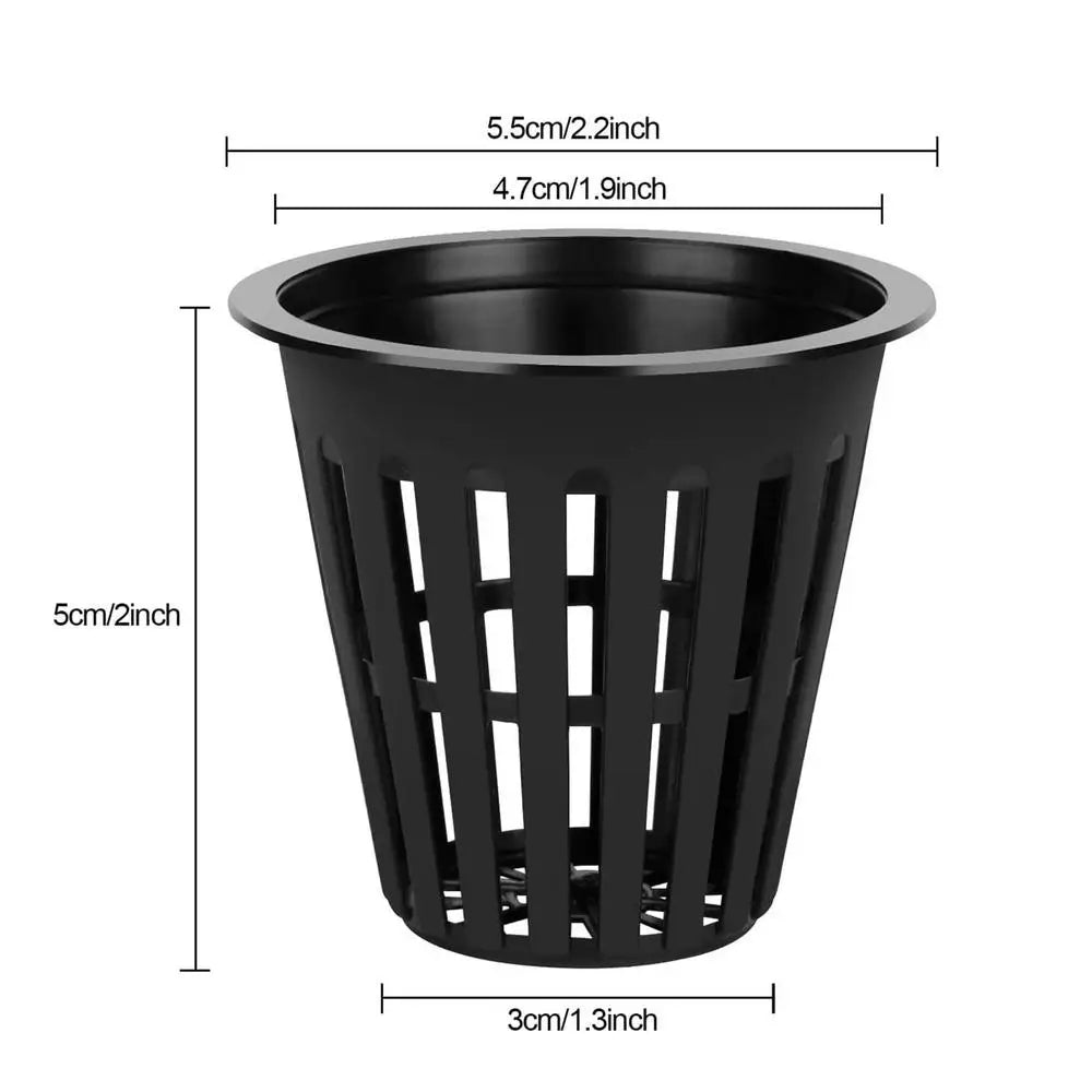 50/100 stuks 2-inch hydroponische netpotten – brede rand met sleuven gaasmanden