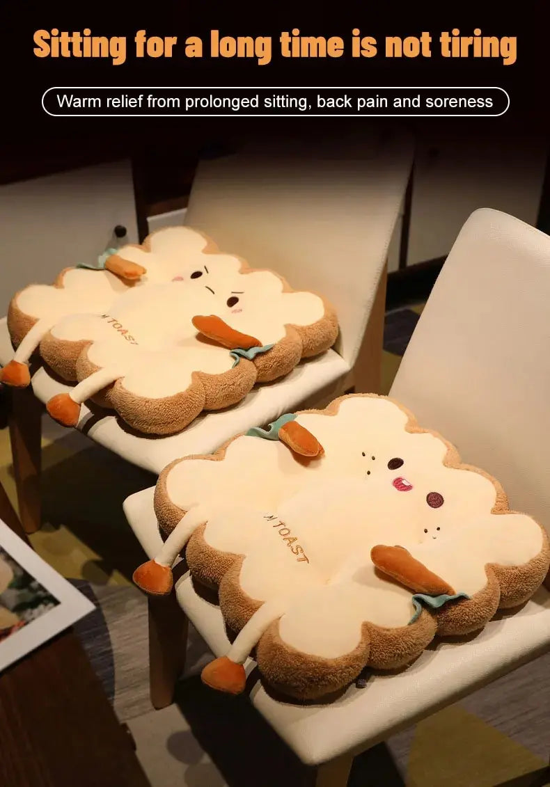 Simulation Bread Toast Cushion Stuffed Memory Foam Pillow Sofa Chair