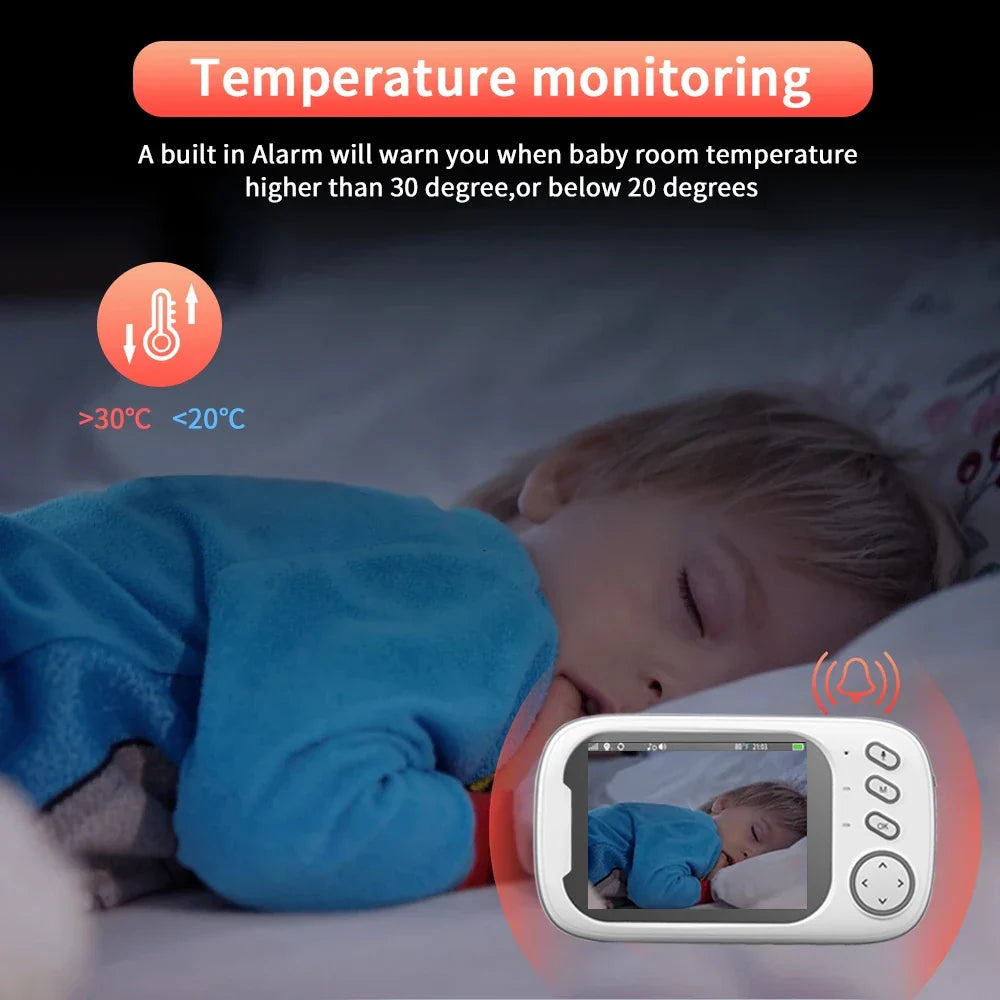3.5-Inch Draadloze Video Baby Monitor – Nachtzicht & Tweeweg Audio