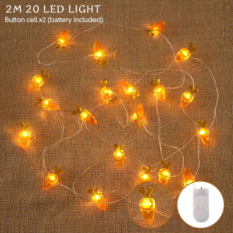 Paashaas en wortel LED-slingerverlichting