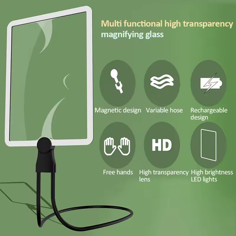 Led vergrootglas hangend om de nek handzaam bureau groot scherm lens acryl vergrootglas voor senioren lezen naaien sieraden