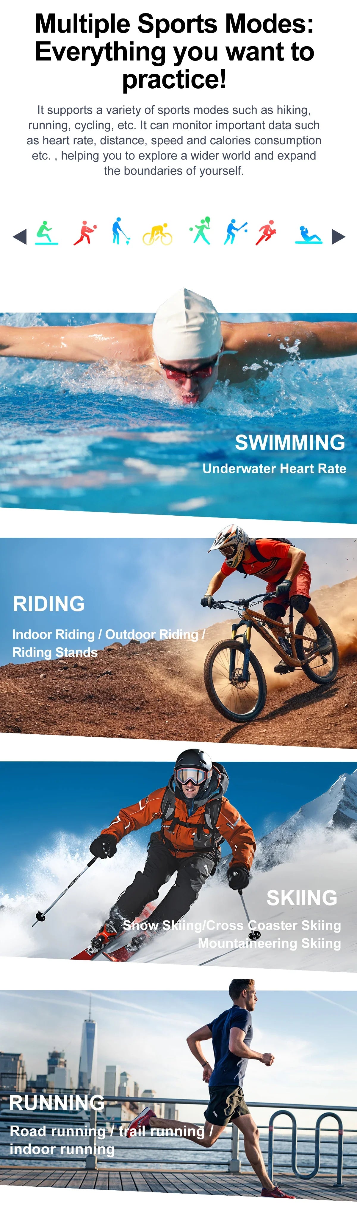AMOLED slimme horloge – waterdichte fitness tracker met Bluetooth bellen