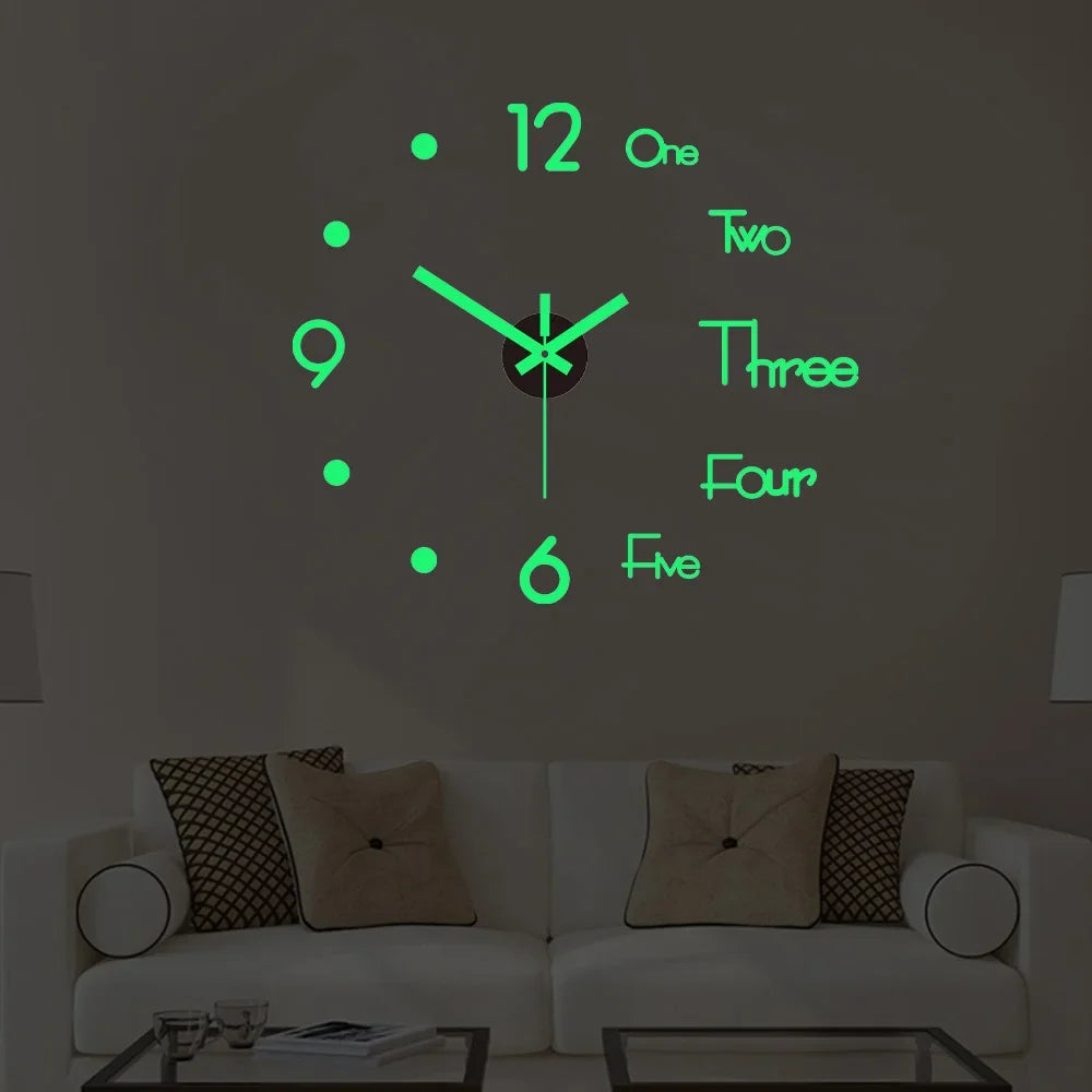 Luminous 3D Doe-Het-Zelf Wandklok – Moderne Woondecoratie