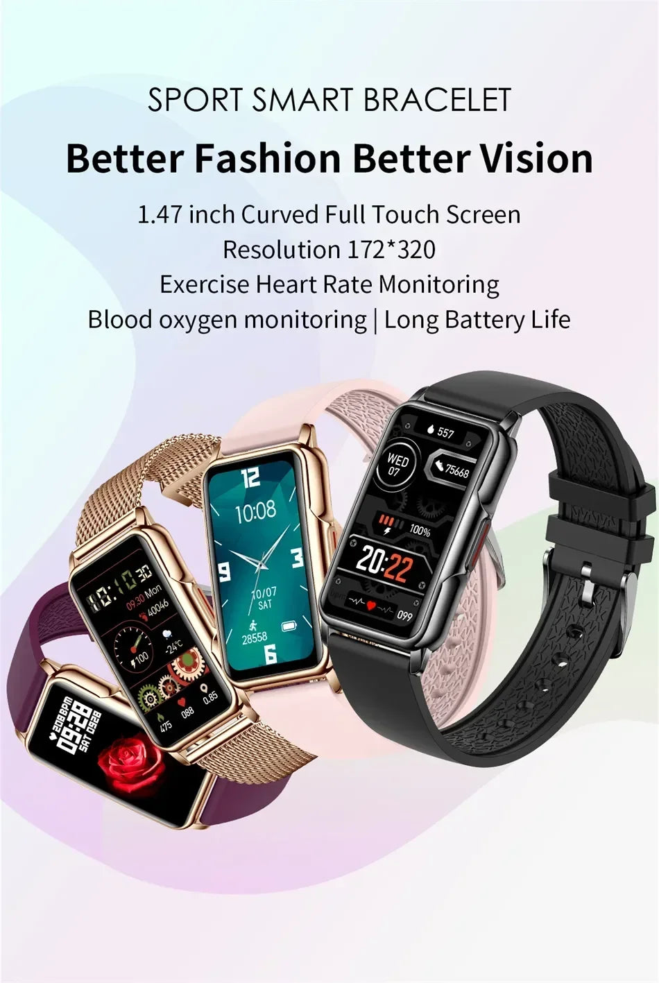 Smart Watch for Men & Women – Full Touch Fitness Tracker