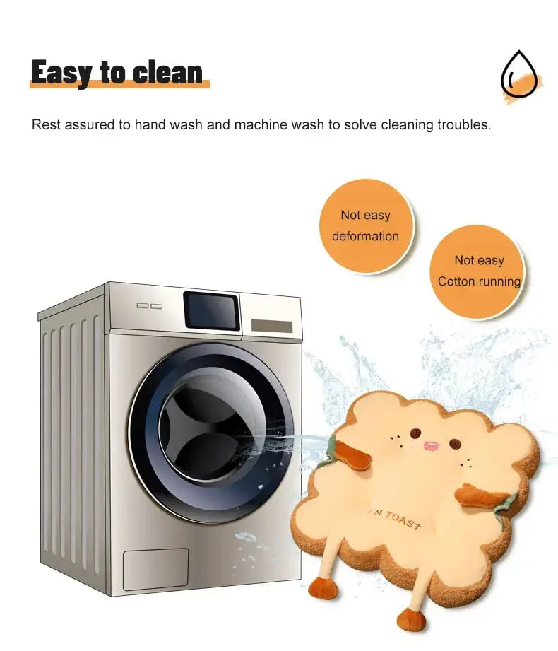 Simulation Bread Toast Cushion Stuffed Memory Foam Pillow Sofa Chair