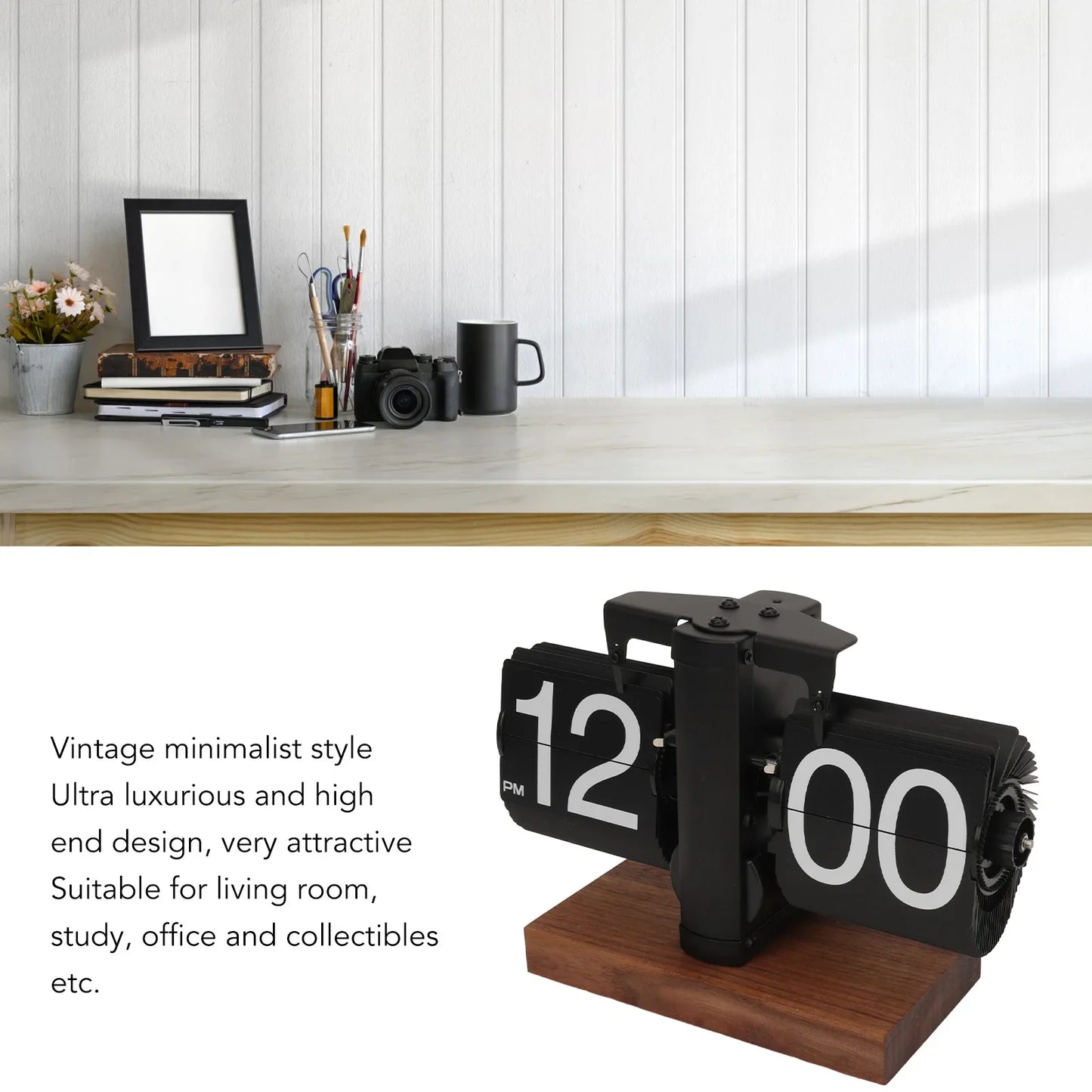 Vintage Flip Page Clock – Classic Mechanical Timepiece