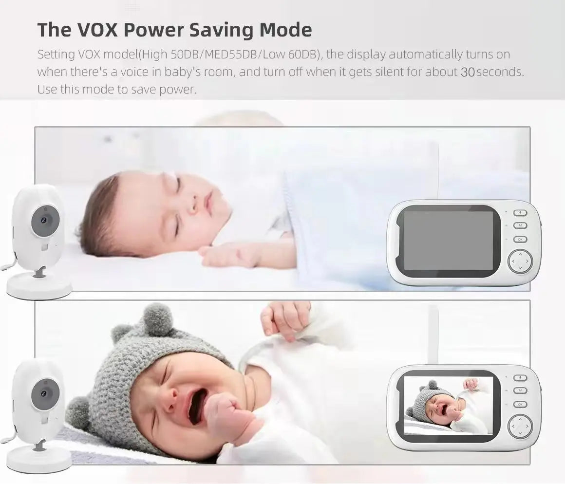 3.5-Inch Draadloze Video Baby Monitor – Nachtzicht & Tweeweg Audio