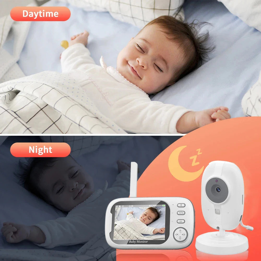 3.5-Inch Draadloze Video Baby Monitor – Nachtzicht & Tweeweg Audio