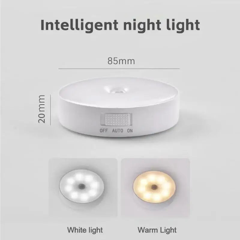 LED Slimme Menselijke Lichaamssensor Nachtlamp – Draadloos, USB Oplaadbaar, Bewegingsgeactiveerd