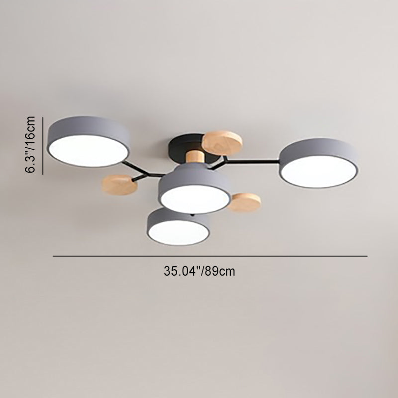 Modern Nordisch Rond Molecuul Tak Ontwerp LED Semi-Opbouw Plafondlamp