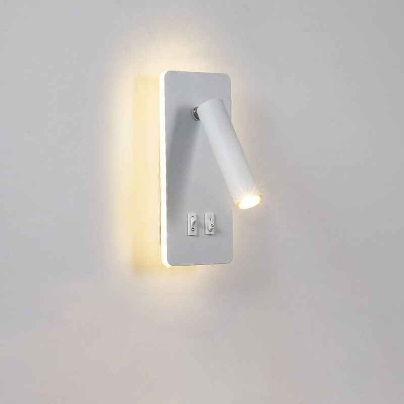 Minimalistische rechthoekige spot draaibare LED leeswandlamp