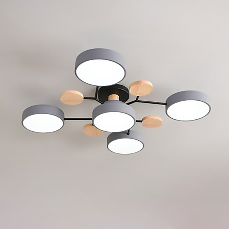 Modern Nordisch Rond Molecuul Tak Ontwerp LED Semi-Opbouw Plafondlamp