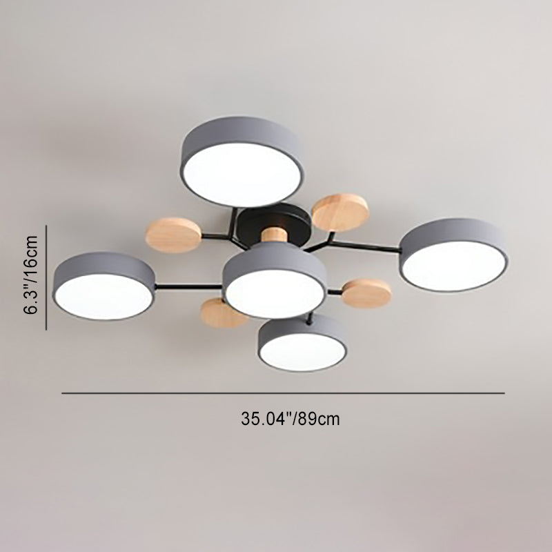 Modern Nordisch Rond Molecuul Tak Ontwerp LED Semi-Opbouw Plafondlamp