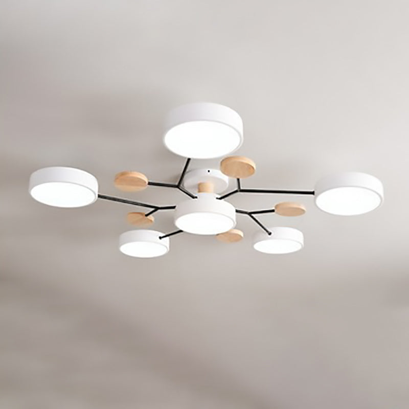 Modern Nordisch Rond Molecuul Tak Ontwerp LED Semi-Opbouw Plafondlamp