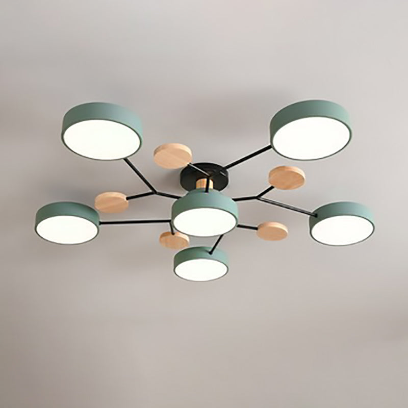 Modern Nordisch Rond Molecuul Tak Ontwerp LED Semi-Opbouw Plafondlamp