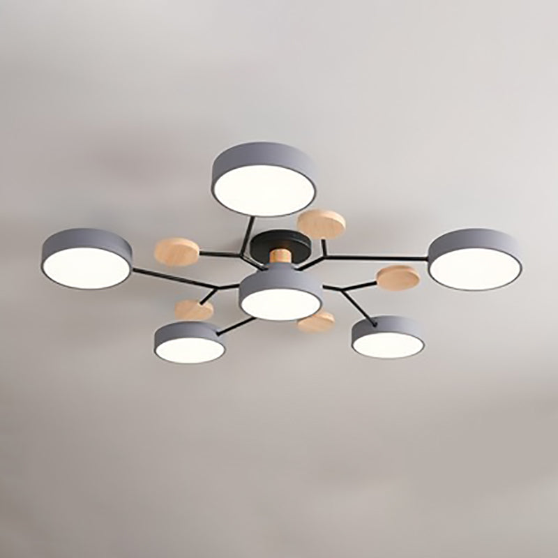 Modern Nordisch Rond Molecuul Tak Ontwerp LED Semi-Opbouw Plafondlamp
