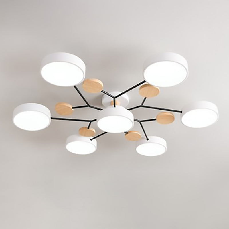 Modern Nordisch Rond Molecuul Tak Ontwerp LED Semi-Opbouw Plafondlamp