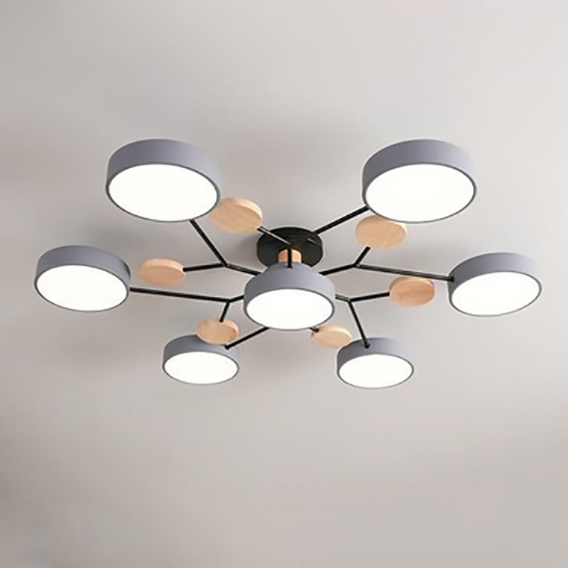 Modern Nordisch Rond Molecuul Tak Ontwerp LED Semi-Opbouw Plafondlamp
