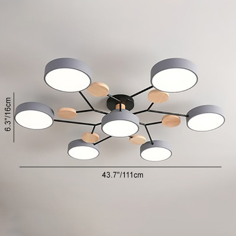 Modern Nordisch Rond Molecuul Tak Ontwerp LED Semi-Opbouw Plafondlamp