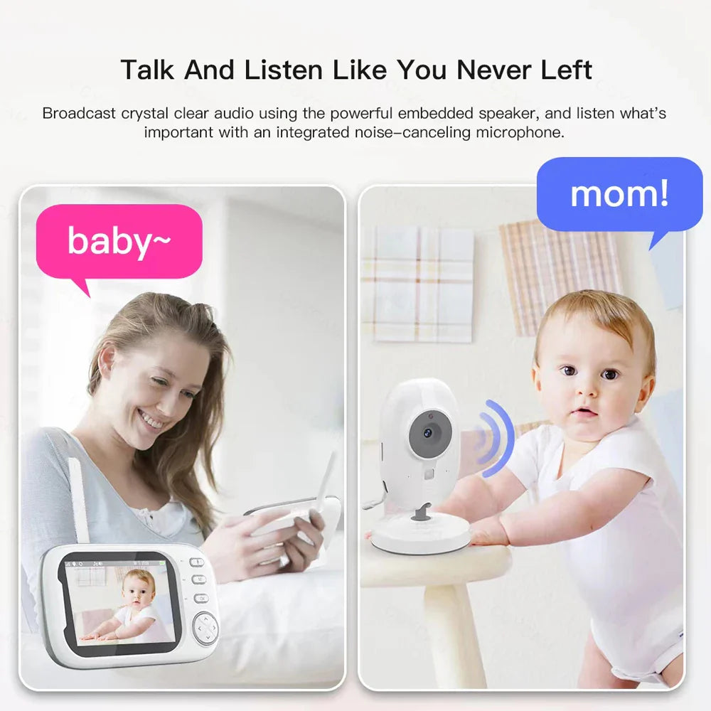 3.5-Inch Draadloze Video Baby Monitor – Nachtzicht & Tweeweg Audio