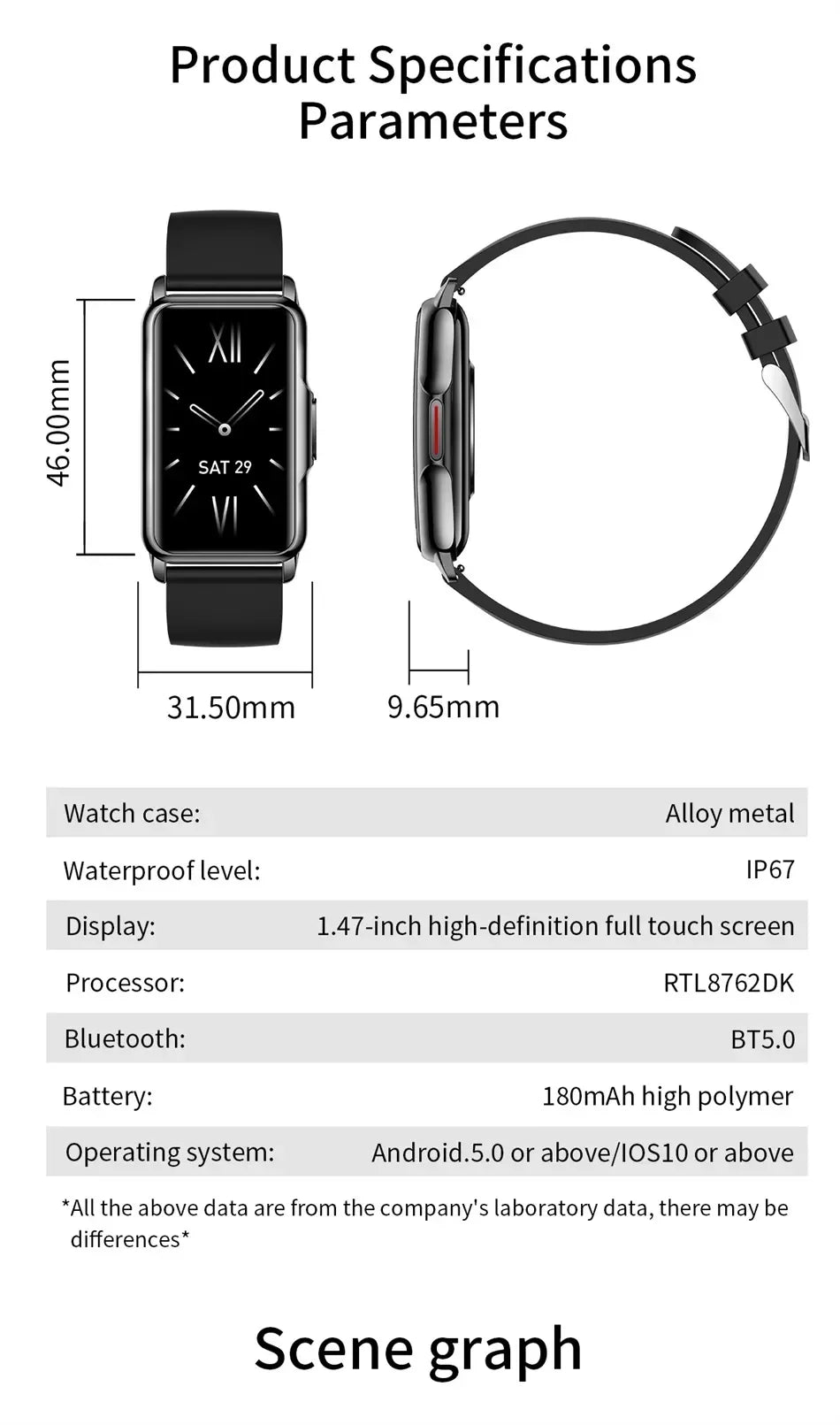Smart Watch for Men & Women – Full Touch Fitness Tracker