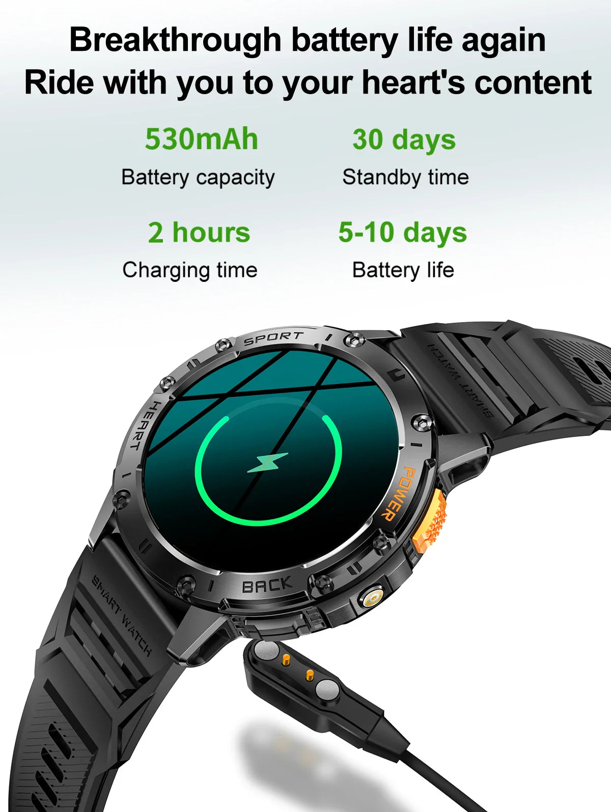 AMOLED slimme horloge – waterdichte fitness tracker met Bluetooth bellen