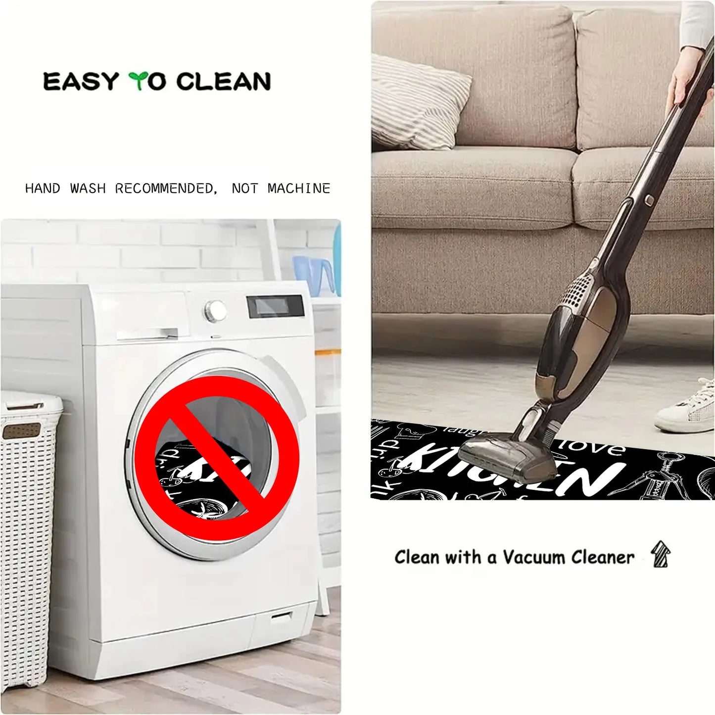 Chic kasseien ontwerp keukenmat – zacht, wasbaar en antislip