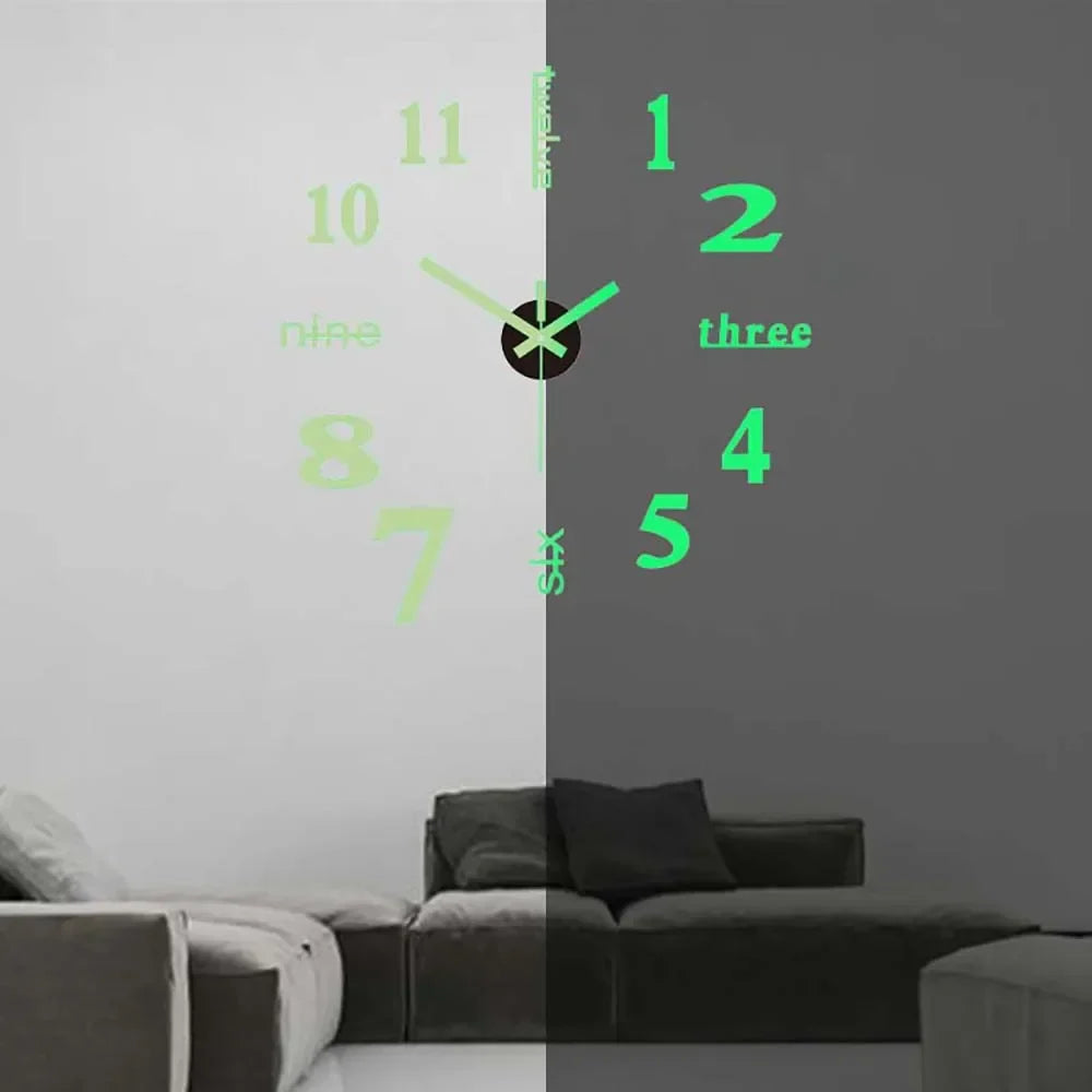 Luminous 3D Doe-Het-Zelf Wandklok – Moderne Woondecoratie