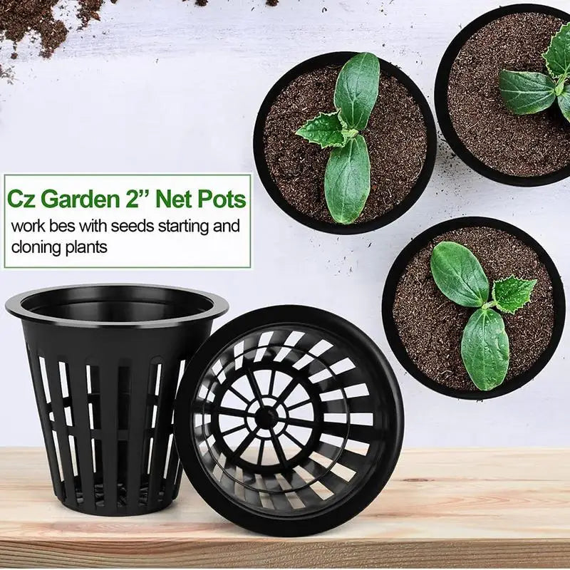50/100 stuks 2-inch hydroponische netpotten – brede rand met sleuven gaasmanden