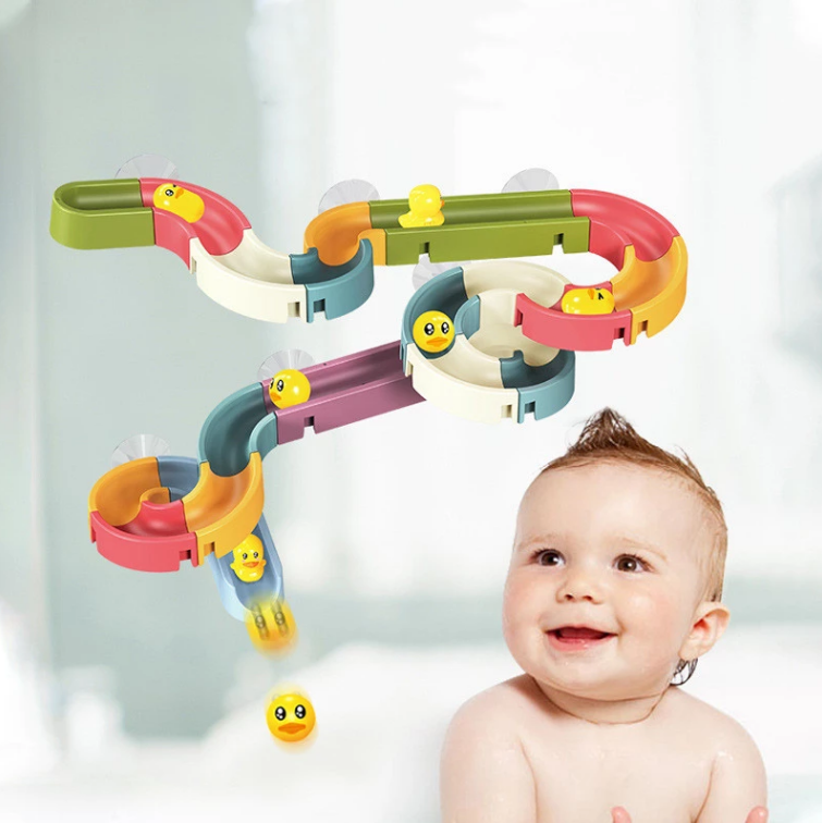 Baby-Badspielzeug Regenbogen-Duschrohr Entenrutsche Badspielzeug für Kinder Pädagogisches Wasserspielzeug