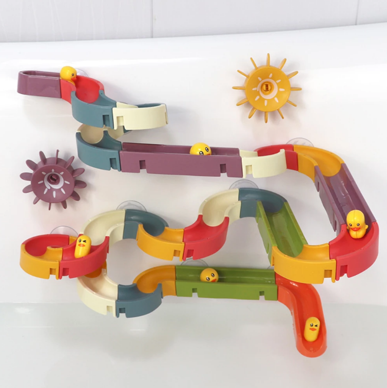 Baby-Badspielzeug Regenbogen-Duschrohr Entenrutsche Badspielzeug für Kinder Pädagogisches Wasserspielzeug