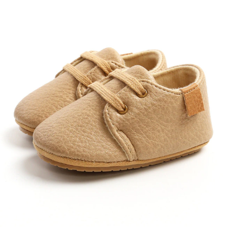 Baby-Erste-Laufschuhe Leder Retro-Stil Für Kleinkinder Mokassins Rutschfeste Sohle