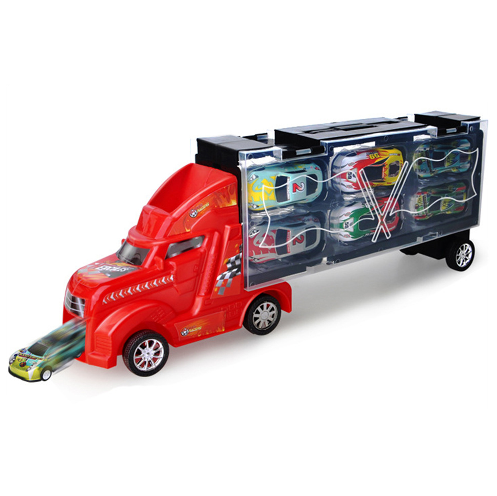 Großer Transport-LKW für Kinder Fahrzeuge Spielzeug mit Mini-Druckguss-Autos Modellspielzeug-LKW für Kinder