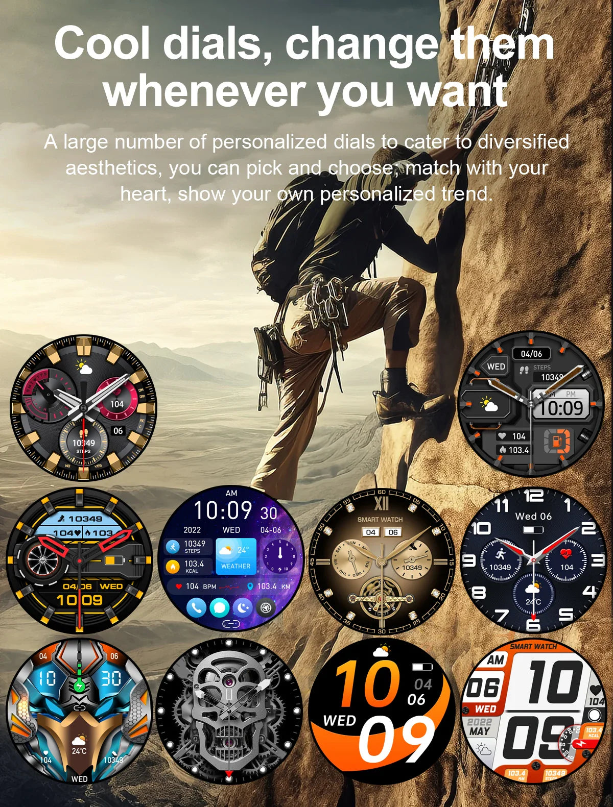 AMOLED slimme horloge – waterdichte fitness tracker met Bluetooth bellen