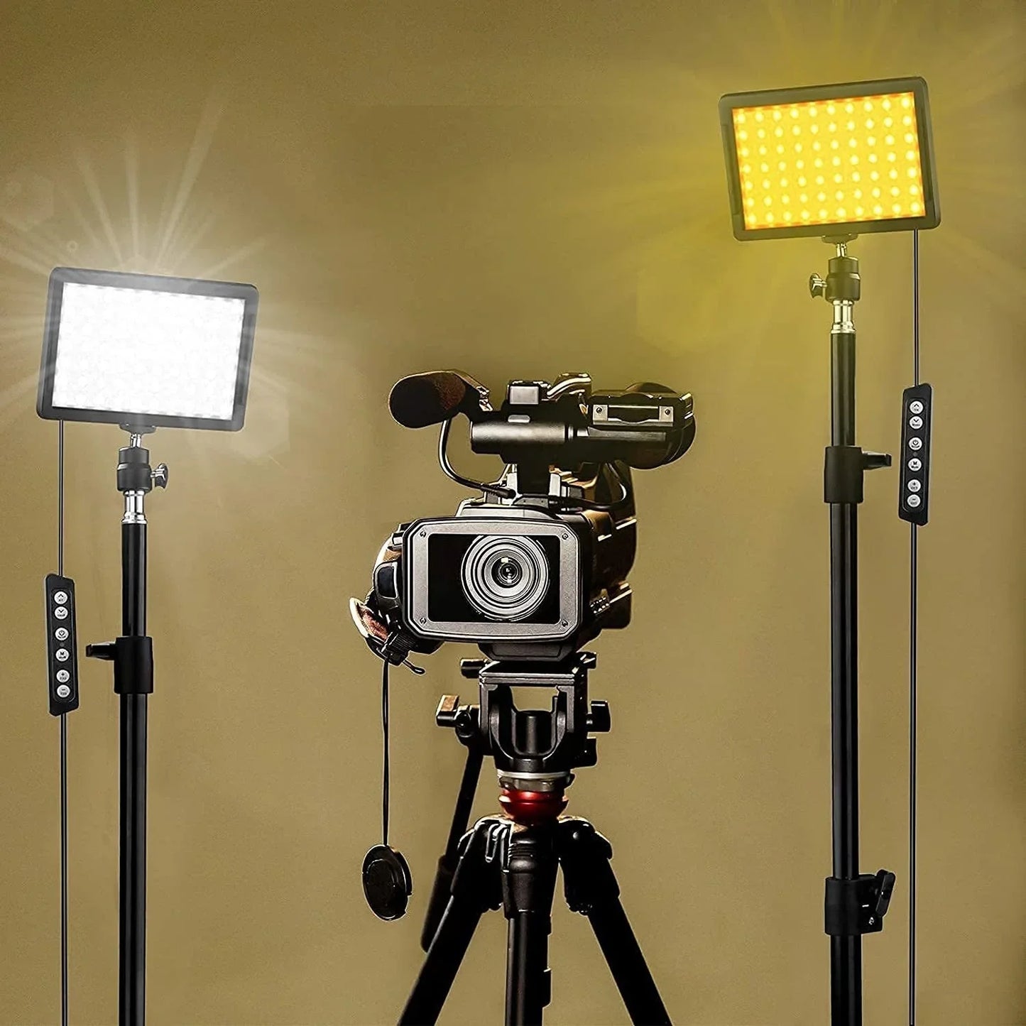 LED videolicht camera fotografie set – met statief & RGB-filters