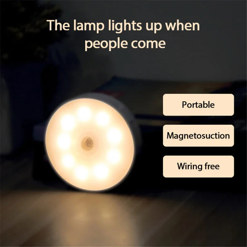 LED Slimme Menselijke Lichaamssensor Nachtlamp – Draadloos, USB Oplaadbaar, Bewegingsgeactiveerd