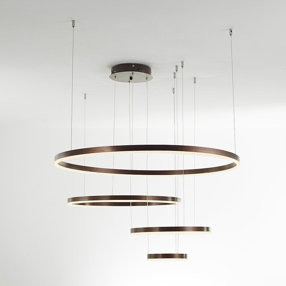 Moderne hanglamp Tir-Circle zwart/goud/koffie metaal